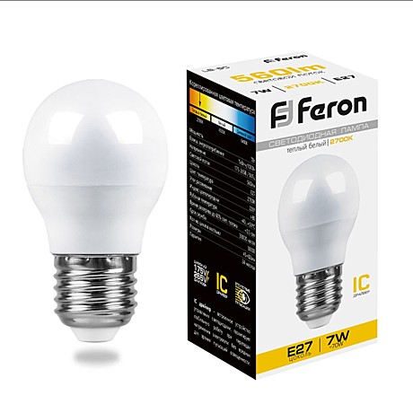 Лампа светодиодная Feron 25481 E27 7Вт 2700K