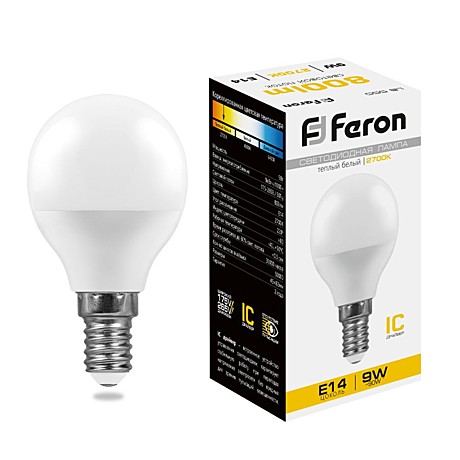 Лампа светодиодная Feron 25801 E14 9Вт 2700K