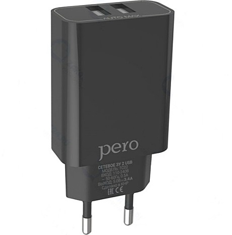 Зарядное устройство Pero АC02  2.4А черный