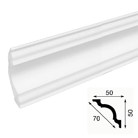 Плинтус потолочный I 50/50 2 м