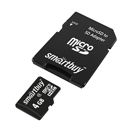 Карта памяти Micro SD 4Gb SmartBuy адаптер