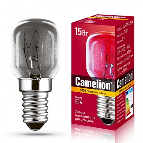 Лампа накаливания Camelion E14 15Вт для духовок